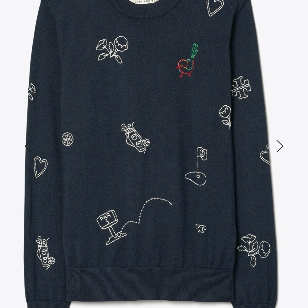 Tory Burch PERFORMANCE CASHMERE FAIRWAY SWEATER